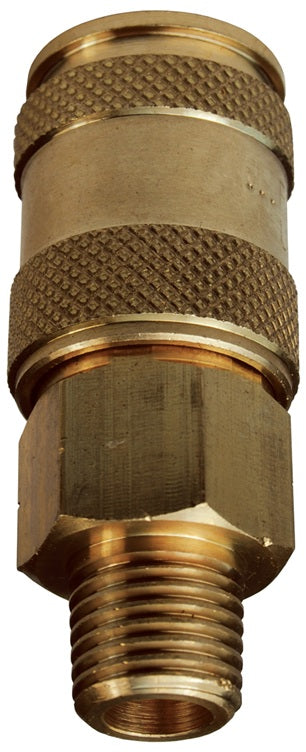 2UBM2-B by Dixon Valve | Pneumatic Quick Disconnect Coupling | U-Series | 1/4" Male BSPP x 1/4" Automatic Universal | Socket | Nitrile Seal | Brass