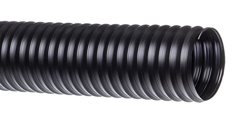 URE-BK800X25 FLEXAIR™ by Kuriyama | Urevent™ Black | URE-BK™ Series | Polyurethane Ducting / Material Handling Hose | 8" ID | 8.33" OD | 25ft Length
