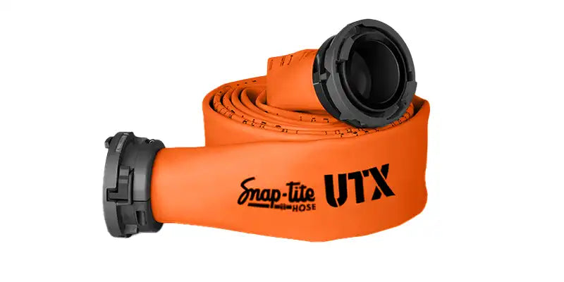 UTX50x25O50S by Snap-Tite | UTX Series | Polyurethane Covered Fire Hose Assembly with Polyester Reinforcement | 5" Hose I.D. with 5" Storzs | 200 PSI | Orange | 25ft Length