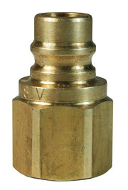 V2F2-B-E by Dixon Valve | Hydraulic Quick Disconnect Coupling | V-Series | 1/4" Female NPTF x 1/4" MIL-C-51234 Unvalved | Plug | Brass