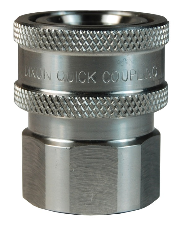 8VBF8-SS-E by Dixon Valve | Hydraulic Quick Disconnect Coupling | V-Series | 1" Female BSPP x 1" MIL-C-51234 Unvalved | Socket | Nitrile Seal | 316 Stainless Steel