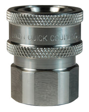 6VBF6-SS-E by Dixon Valve | Hydraulic Quick Disconnect Coupling | V-Series | 3/4" Female BSPP x 3/4" MIL-C-51234 Unvalved | Socket | Nitrile Seal | 316 Stainless Steel
