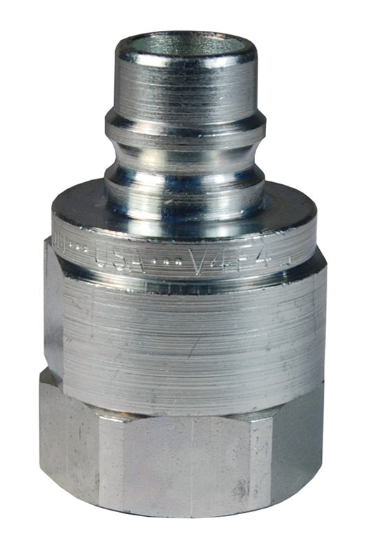 V3F4 by Dixon Valve | Hydraulic Quick Disconnect Coupling | V-Series | 1/2" Female NPTF x 3/8" MIL-C-51234 Valved | Plug | Steel