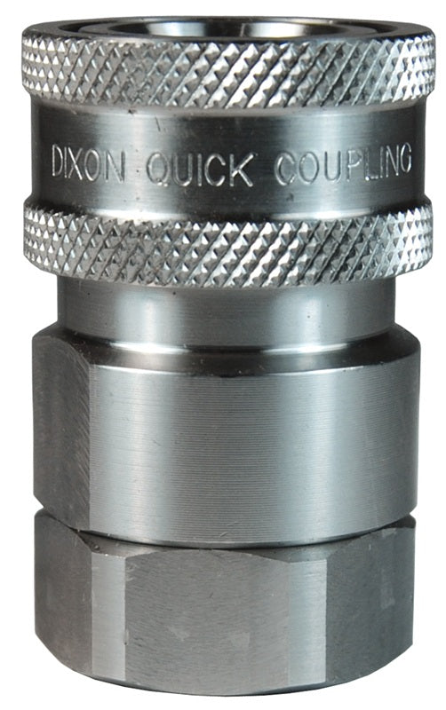 8VBF8-SS by Dixon Valve | Hydraulic Quick Disconnect Coupling | V-Series | 1" Female BSPP x 1" MIL-C-51234 Valved | Socket | Nitrile Seal | 316 Stainless Steel