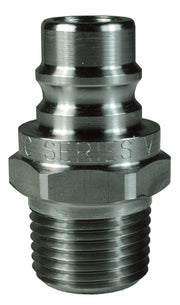 V12M12-SS-E by Dixon Valve | Hydraulic Quick Disconnect Coupling | V-Series | 1-1/2" Male NPTF x 1-1/2" MIL-C-51234 Unvalved | Plug | 316 Stainless Steel