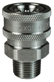16VM16-SS-E by Dixon Valve | Hydraulic Quick Disconnect Coupling | V-Series | 2" Male NPTF x 2" MIL-C-51234 Unvalved | Socket | Nitrile Seal | 316 Stainless Steel