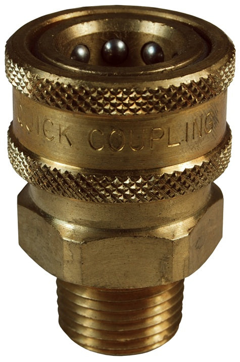 8VM8-B-E by Dixon Valve | Hydraulic Quick Disconnect Coupling | V-Series | 1" Male NPTF x 1" MIL-C-51234 Unvalved | Socket | Nitrile Seal | Brass