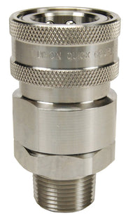 6VM6-SS by Dixon Valve | Hydraulic Quick Disconnect Coupling | V-Series | 3/4" Male NPTF x 3/4" MIL-C-51234 Valved | Socket | Nitrile Seal | 316 Stainless Steel