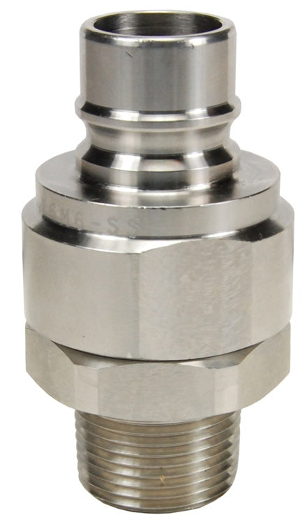 V12M12-SS by Dixon Valve | Hydraulic Quick Disconnect Coupling | V-Series | 1-1/2" Male NPTF x 1-1/2" MIL-C-51234 Valved | Plug | 316 Stainless Steel
