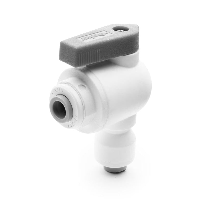 PP6VEU6-MG by Parker | TrueSeal™ Ball Valve | 3/8" Push-to-Connect x 3/8" Push-to-Connect | 2.34" Length | 90° Elbow | White | Polypropylene