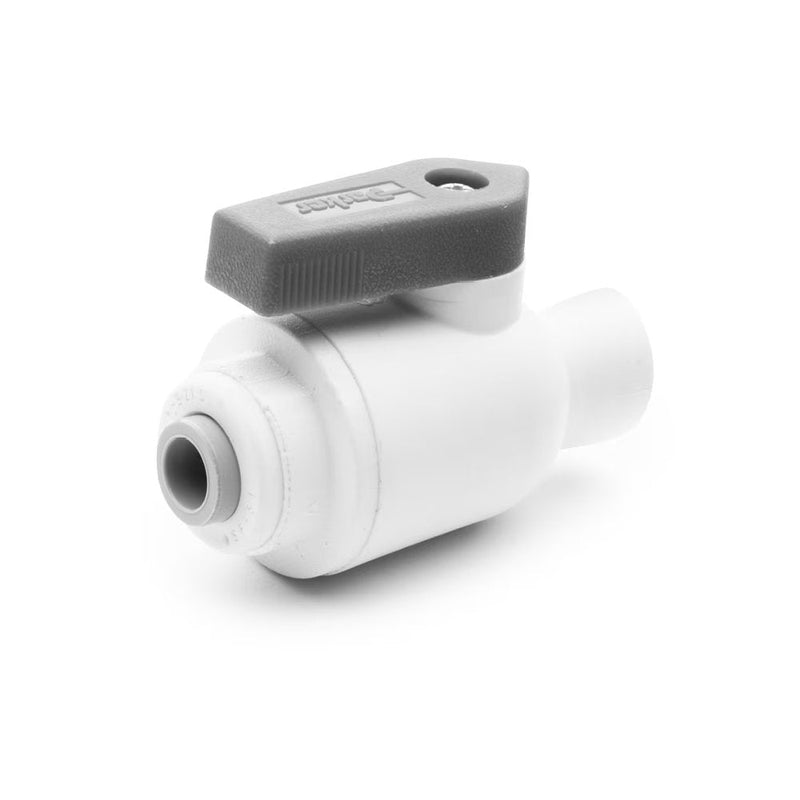 PP4VFC4-MG by Parker | TrueSeal™ Ball Valve | 1/4" Push-to-Connect x 1/4" Female NPTF Thread | 2.27" Length | Straight | White | Polypropylene