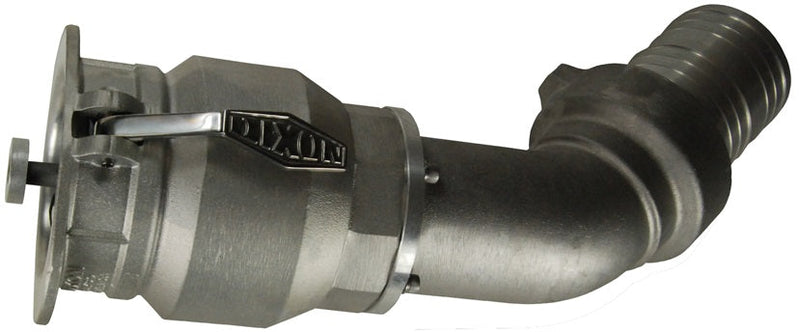 VR4040CS-ALS45 by Dixon Valve | Vapor Recovery Coupler | with Floating Bridge Poppet | 45° Elbow | 4" Coupler x 4" Swivel Hose Shank | Aluminum