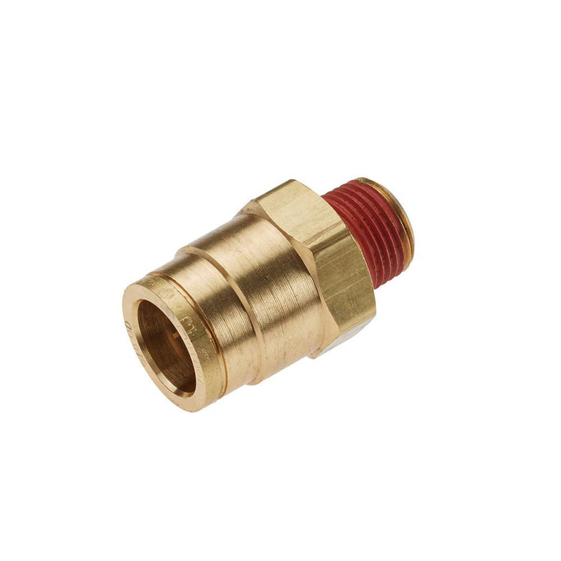VS68PTC-4-2 by Parker | Air Brake Fitting | 1/4" Push-to-Connect x 1/8" Male NPTF Thread | Straight | Brass | Pack of 10