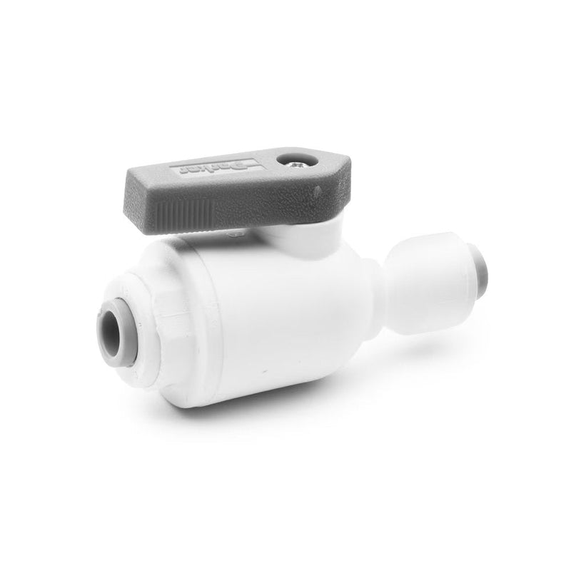 PP6VUC6-MG by Parker | TrueSeal™ Ball Valve | 3/8" Push-to-Connect x 3/8" Push-to-Connect | 2.67" Length | Straight | White | Polypropylene