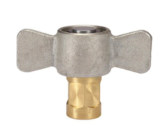 3WF3-B by Dixon Valve | Hydraulic Quick Disconnect Coupling | W-Series | 3/8" Female NPTF x 3/8" Wingstyle Interchange | Socket | Nitrile Seal | Brass