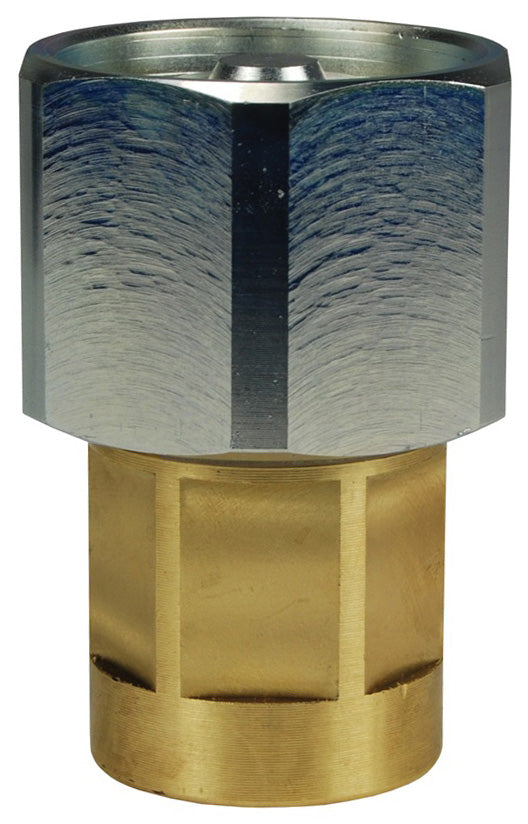 6WBF4-B-HN by Dixon Valve | Hydraulic Quick Disconnect Coupling | W-Series | 1/2" Female BSPP x 3/4" Wingstyle Interchange Hex-Nut | Socket | Nitrile Seal | Brass