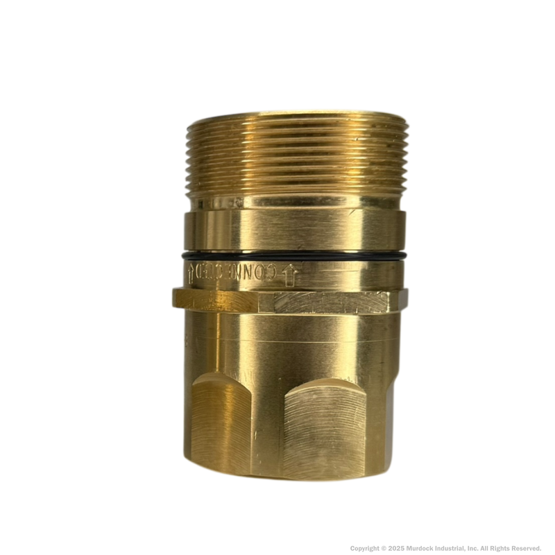 W12F12-B by Dixon Valve | Hydraulic Quick Disconnect Coupling | W-Series | 1-1/2" Female NPTF x 1-1/2" Wingstyle Interchange | Plug | Nitrile Seal | Brass