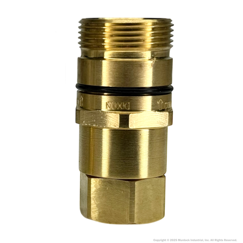 W2F1-B by Dixon Valve | Hydraulic Quick Disconnect Coupling | W-Series | 1/8" Female NPTF x 1/4" Wingstyle Interchange | Plug | Nitrile Seal | Brass