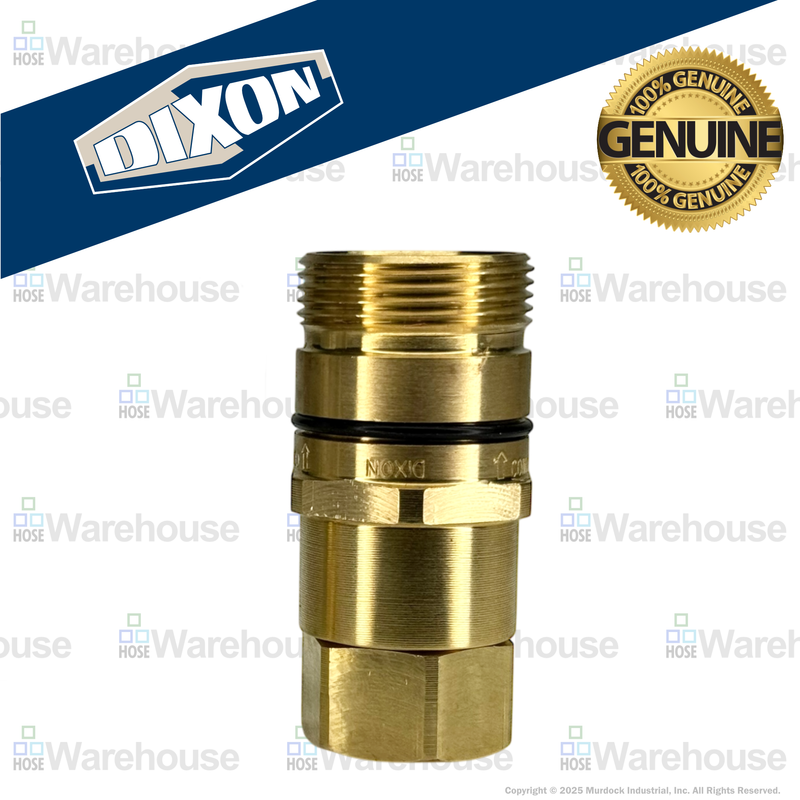 W2F1-B by Dixon Valve | Hydraulic Quick Disconnect Coupling | W-Series | 1/8" Female NPTF x 1/4" Wingstyle Interchange | Plug | Nitrile Seal | Brass