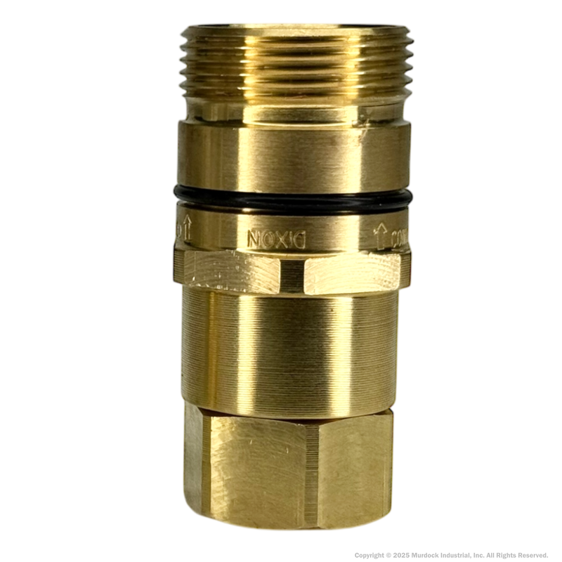W3F2-B by Dixon Valve | Hydraulic Quick Disconnect Coupling | W-Series | 1/4" Female NPTF x 3/8" Wingstyle Interchange | Plug | Nitrile Seal | Brass