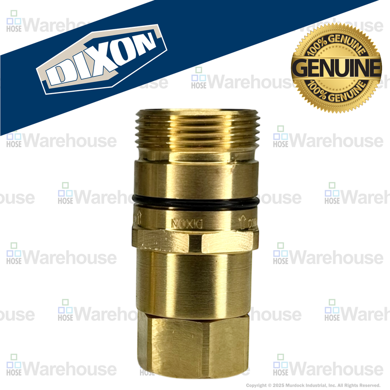 W3F2-B by Dixon Valve | Hydraulic Quick Disconnect Coupling | W-Series | 1/4" Female NPTF x 3/8" Wingstyle Interchange | Plug | Nitrile Seal | Brass