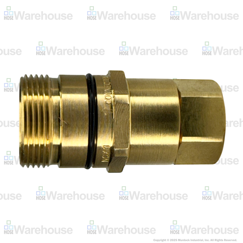 W3F2-B by Dixon Valve | Hydraulic Quick Disconnect Coupling | W-Series | 1/4" Female NPTF x 3/8" Wingstyle Interchange | Plug | Nitrile Seal | Brass