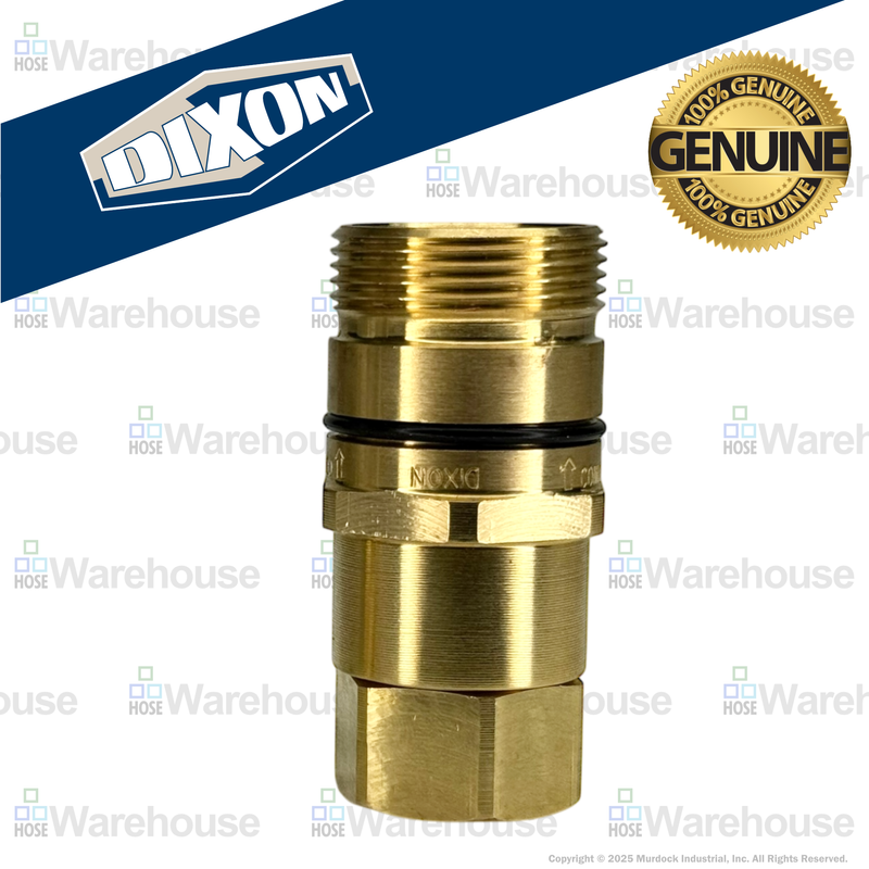 W3F3-B by Dixon Valve | Hydraulic Quick Disconnect Coupling | W-Series | 3/8" Female NPTF x 3/8" Wingstyle Interchange | Plug | Nitrile Seal | Brass