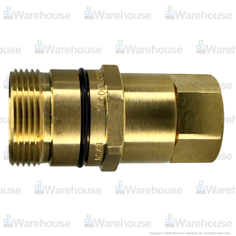 W3F3-B by Dixon Valve | Hydraulic Quick Disconnect Coupling | W-Series | 3/8" Female NPTF x 3/8" Wingstyle Interchange | Plug | Nitrile Seal | Brass