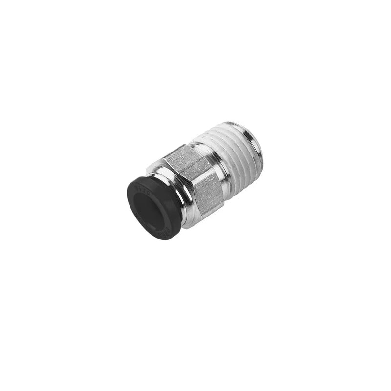 W68PLP-5/32-4 by Parker | Prestolok PLP Push-to-Connect Fittings | Threaded Fitting | 5/32" Connector x 1/4" Male NPTF Thread | 9/16" Hex | 1.03" Length | .125" Flow Dia. | Straight | Nickel-Plated Brass | Pack of 10
