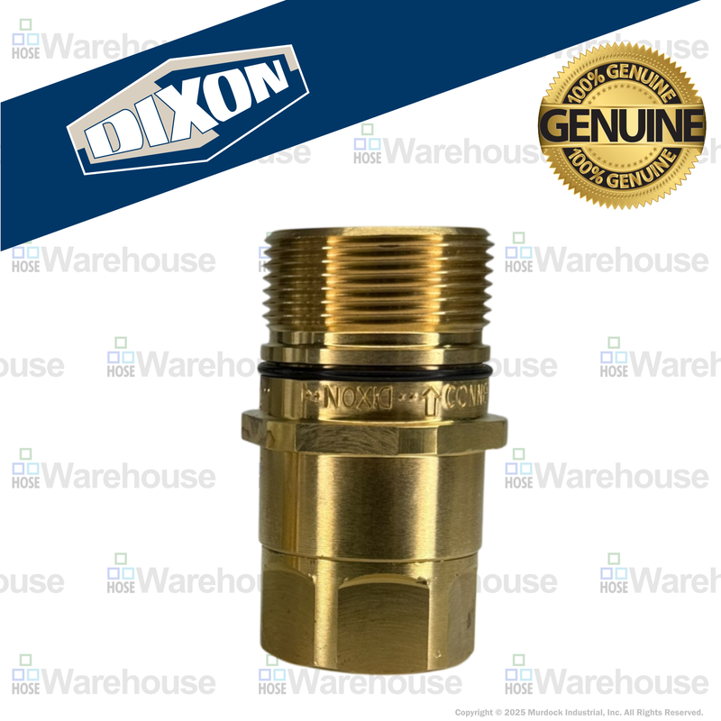 W6F4-B by Dixon Valve | Hydraulic Quick Disconnect Coupling | W-Series | 1/2" Female NPTF x 3/4" Wingstyle Interchange | Plug | Nitrile Seal | Brass