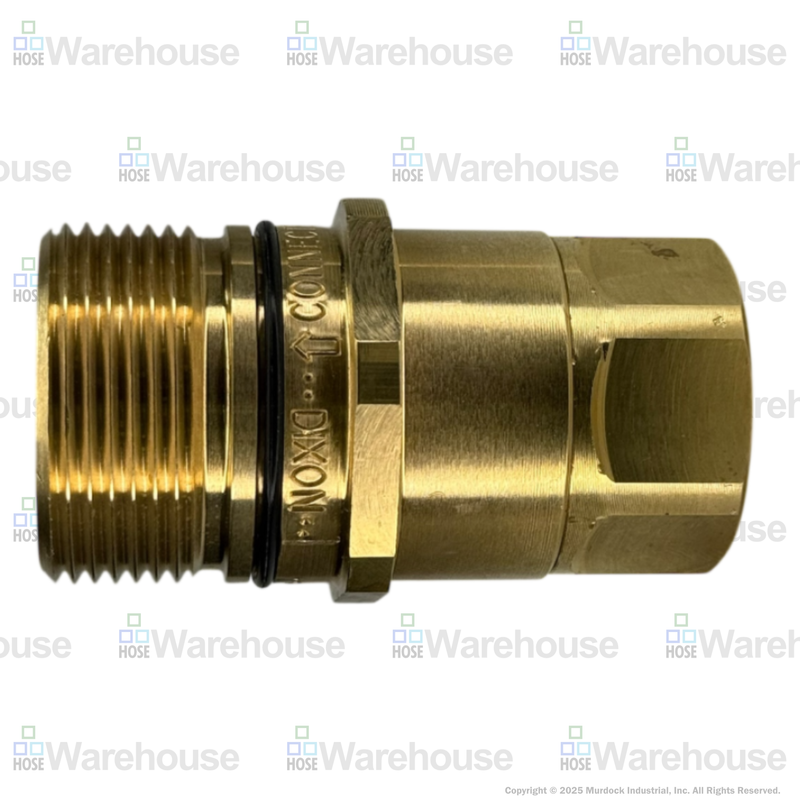 W6F4-B by Dixon Valve | Hydraulic Quick Disconnect Coupling | W-Series | 1/2" Female NPTF x 3/4" Wingstyle Interchange | Plug | Nitrile Seal | Brass