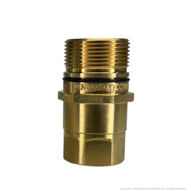 W6F6-B by Dixon Valve | Hydraulic Quick Disconnect Coupling | W-Series | 3/4" Female NPTF x 3/4" Wingstyle Interchange | Plug | Nitrile Seal | Brass