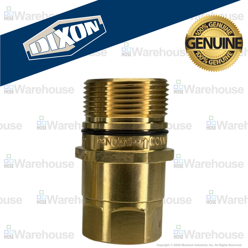 W6F6-B by Dixon Valve | Hydraulic Quick Disconnect Coupling | W-Series | 3/4" Female NPTF x 3/4" Wingstyle Interchange | Plug | Nitrile Seal | Brass