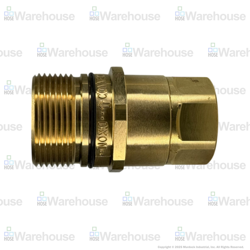 W6F6-B by Dixon Valve | Hydraulic Quick Disconnect Coupling | W-Series | 3/4" Female NPTF x 3/4" Wingstyle Interchange | Plug | Nitrile Seal | Brass