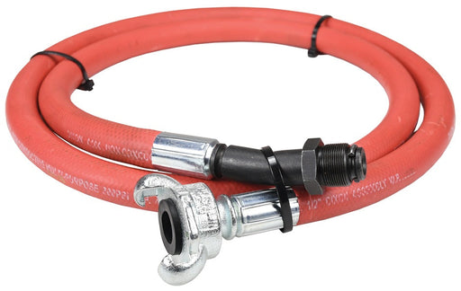 WH50X6AKBS87 by Dixon Valve | Whip Hose Assembly | 7/8" Male Threaded Bent Stem Swivel x Global Air King Fitting | 6ft Length | Rubber