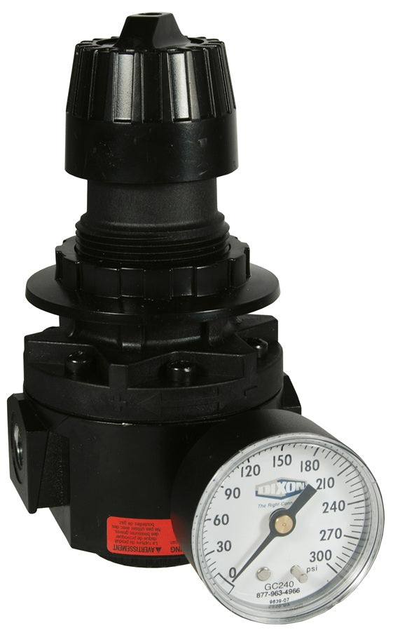R26-04RHG Wilkerson by Dixon Valve | R26-Series | High Pressure Standard Regulator | 1/2" Size | 185 SCFM | with Gauge | 0-250 PSI Adjusting Range