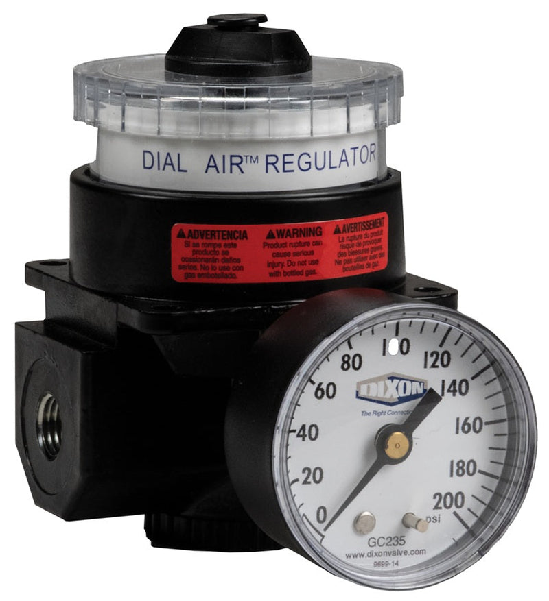 R21-03RG Wilkerson by Dixon Valve | R21-Series | Dial Air Regulator | 3/8" Size | 180 SCFM | with Gauge | 0-160 PSI Adjusting Range
