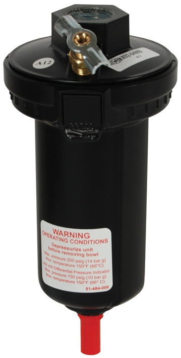 X02-04MB Wilkerson by Dixon Valve | X02-Series | Automatic Drain | 1/2" Size | Metal Bowl