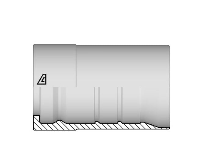 XF2-12 Alfagomma by Kuriyama | XF2 Series | Two-Piece Hydraulic Hose Fitting | Interlock Skive Ferrule | -12 Hose Dash Size | 3/4" Hose ID | Steel