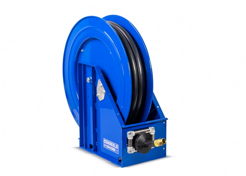 XTM-MP-4100 by Coxreels | XTM Series | 2,500 PSI Spring Driven Hose Reel | 1/2" Hose ID, 1/2" FNPT Inlet x 1/2" MNPT Hose End | Steel | 100ft Rubber Hose Included