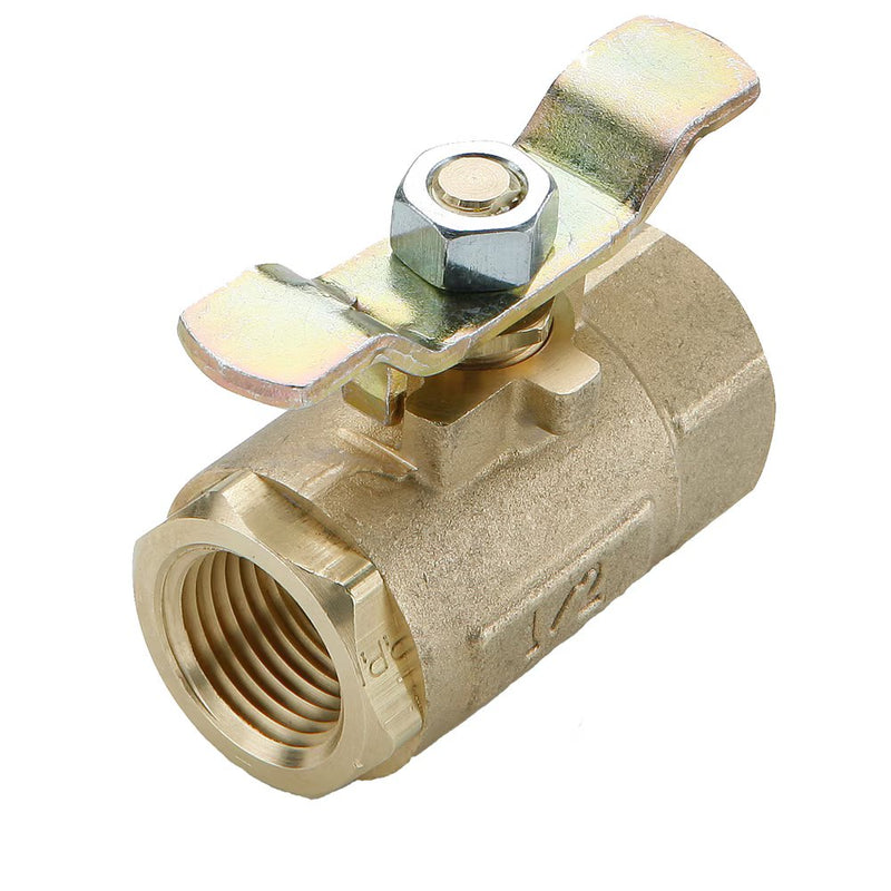 V500P-12-04 by Parker | Ball Valves | 5/8" Female PTF Pipe Thread | 1-1/4" Hex (B) | 1-5/16" Hex (C) | 2.50" Length | Straight | Brass | Pack of 10