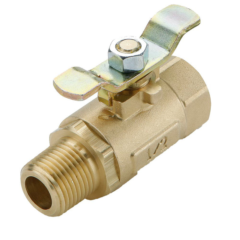 V501P-8-04 by Parker | Ball Valves | 1/2" Female PTF Pipe Thread x 1/2" Male NPTF Pipe Thread | 1-1/16" Hex (B) | 1-1/16" Hex (C) | 2.95" Length | Straight | Brass