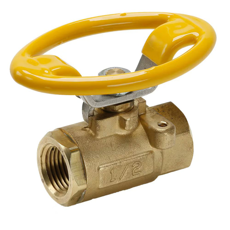 V502P-12-21 by Parker | Ball Valve | 3/4" Female PTF Pipe Thread | 1-1/4" Hex (B) | 1-5/16" (C) | 3.48" Length | Straight | Brass | Pack of 10