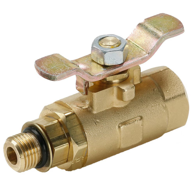 V510P-4-04 by Parker | Ball Valves | 7/16" Male-Female Thread | 15/16" Hex (B) | 15/16" Hex (C) | 2.85" Length | Straight | Brass