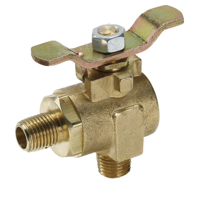 V591P-4 by Parker | Ball Valves | 1/4" Male Pipe Thread | 15/16" Hex | 2.42" Length | 90° Elbow | Brass