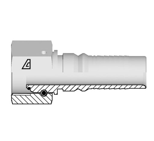 Y-0808-FBPO Alfagomma by Kuriyama | Y Series | Two-Piece AlfaCrimp Hydraulic Hose Fitting | -08 Female BSP / JIS Swivel 60° Cone Interlock x -08 Hose ID | Steel