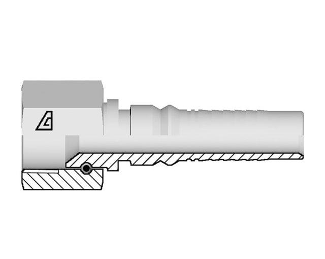 Y-2424-FJSH Alfagomma by Kuriyama | Y Series | Two-Piece AlfaCrimp Hydraulic Hose Fitting | -24 Female JIC 37° Swivel Seat Interlock x -24 Hose ID | Steel