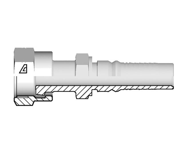 Y-2020-FOFS Alfagomma by Kuriyama | Y Series | Two-Piece AlfaCrimp Hydraulic Hose Fitting | Double Hex | -20 Female ORFS Interlock x -20 Hose ID | Steel
