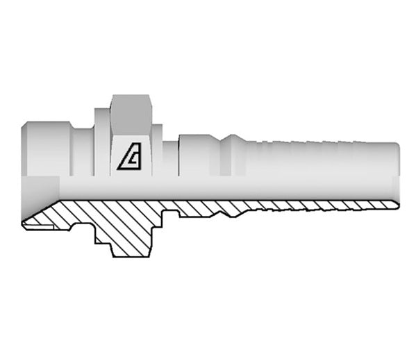 Y-2020-MBPP Alfagomma by Kuriyama | Y Series | Two-Piece AlfaCrimp Hydraulic Hose Fitting | -20 Male BSPP 60° Seat Interlock  x -20 Hose ID | Steel