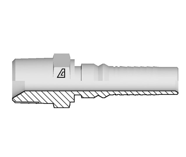 Y-1212-MBPT Alfagomma by Kuriyama | Y Series | Two-Piece AlfaCrimp Hydraulic Hose Fitting | -12 Male BSPT / JIS Interlock  x -12 Hose ID | Steel